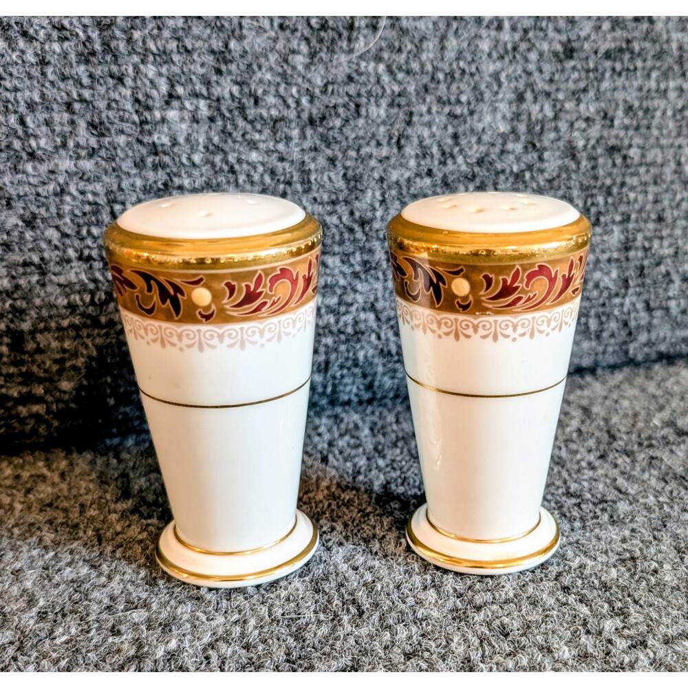 Noritake Xavier Gold Salt & Pepper Shaker Bone China Set